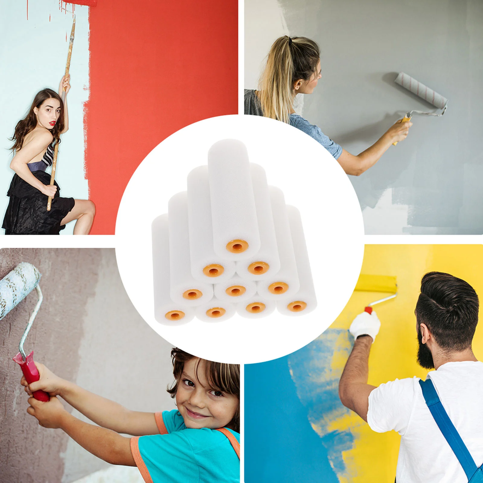 10 шт. губчатый валик для краски мини-пена маленькая сменная пена гипсокартона