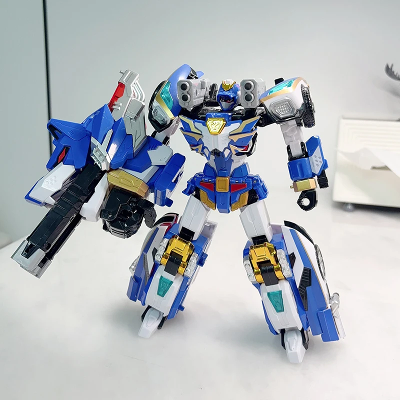 Фото Металлическая машинка-трансформер Cardbot S BLUE COP W, игрушка-фигурка, модель из АБС-пластика, подарок №3