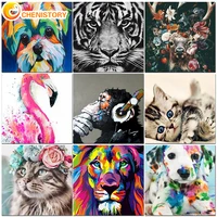 chenistory oil painting by numbers handpaint diy paint by numbers for adult colorfu animals frameless on canvas painting kit