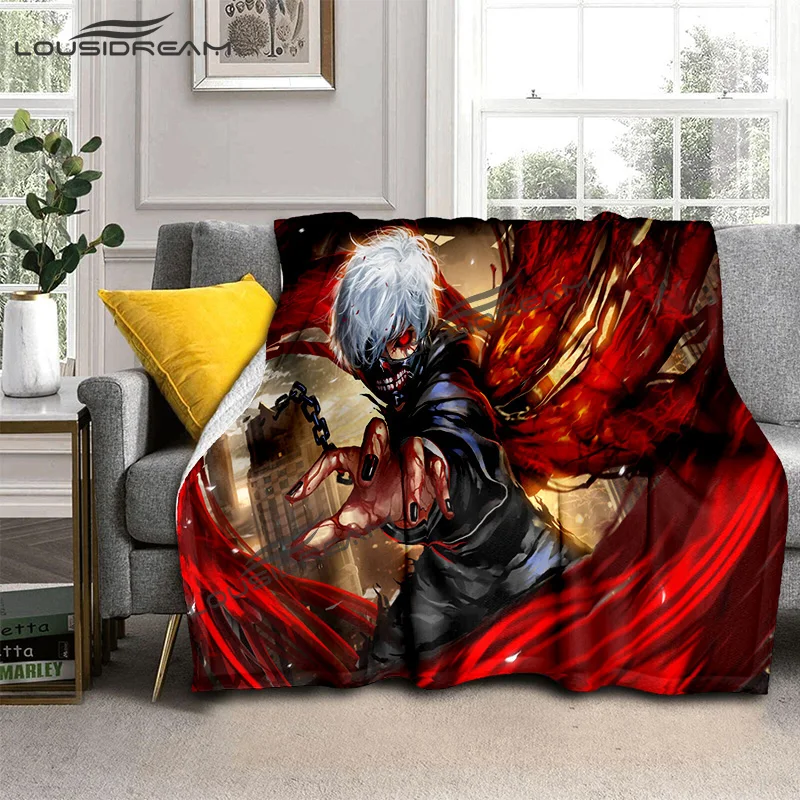

Tokyo Ghoul Anime Sheets Anime Blankets Popular Flannel Nap Air Conditioner Picnic Camping Sofa Cover Gifts Children Soft