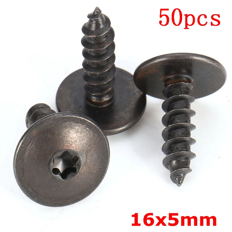 

50Pcs/Set Engine Cover Undertray Splash Guard Wheel Arch Torx Screws Fastener Clips Universal For VW For Audi 5x16mm Clips