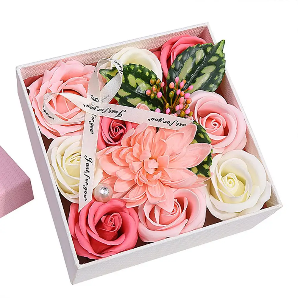 

Beautiful Colored Soap Flower Gift Box Plant Essential Oil Bath Soap Wedding Valentine Day Teacher Day Mother Day Rose Gift