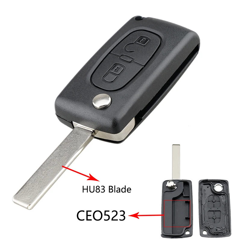 

Чехол для автомобильного ключа Citroen C2, C3, C4, C5, C6, C8, Xsara, Fob, для Peugeot 207, 206, 307, 308, 407, 208, 306, 107, 406, 607, необработанное лезвие