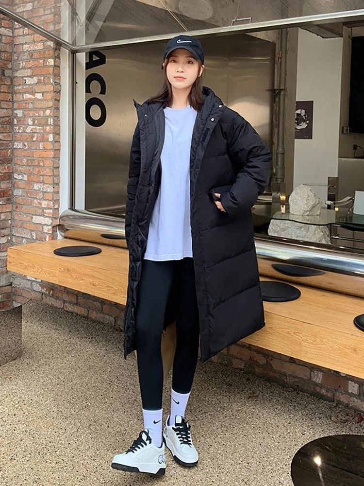 Long Cotton-padded Women's Winter Jacket 2022 Hooded Parkas Autumn and Winter Women Clothes Korean Loose Coat Outwear
