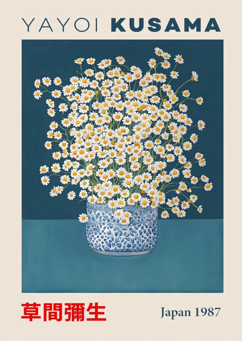 

Yayoi Kusama Canvas Painting Japanese Abstract Artwork Posters Prints Canvas Painting Wall Art Picture Living Room Home Decor