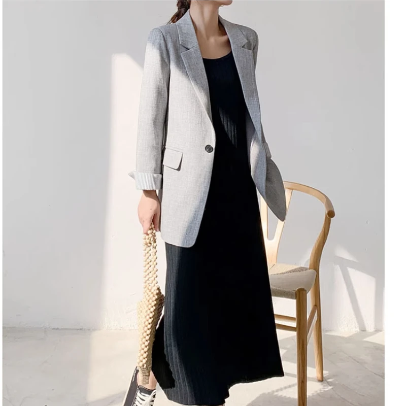 Blazers Women's Fashion Business Plaid Work Office Women's Long Sleeve Spring Casual Blazer New Women's Coat Jacket Korean 2023