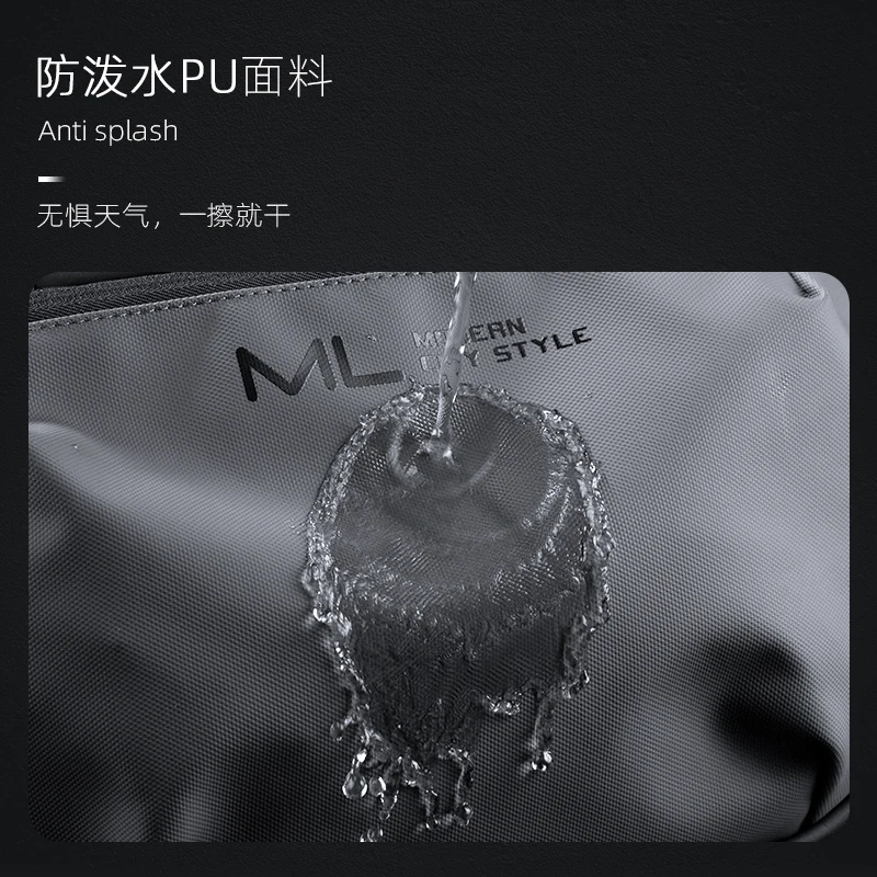 Men Chest Bag 11inch IPad Solid Waterproof Dry-Wet Separation Outdoor Multifunction Premium Sling Bag For Male Commuter