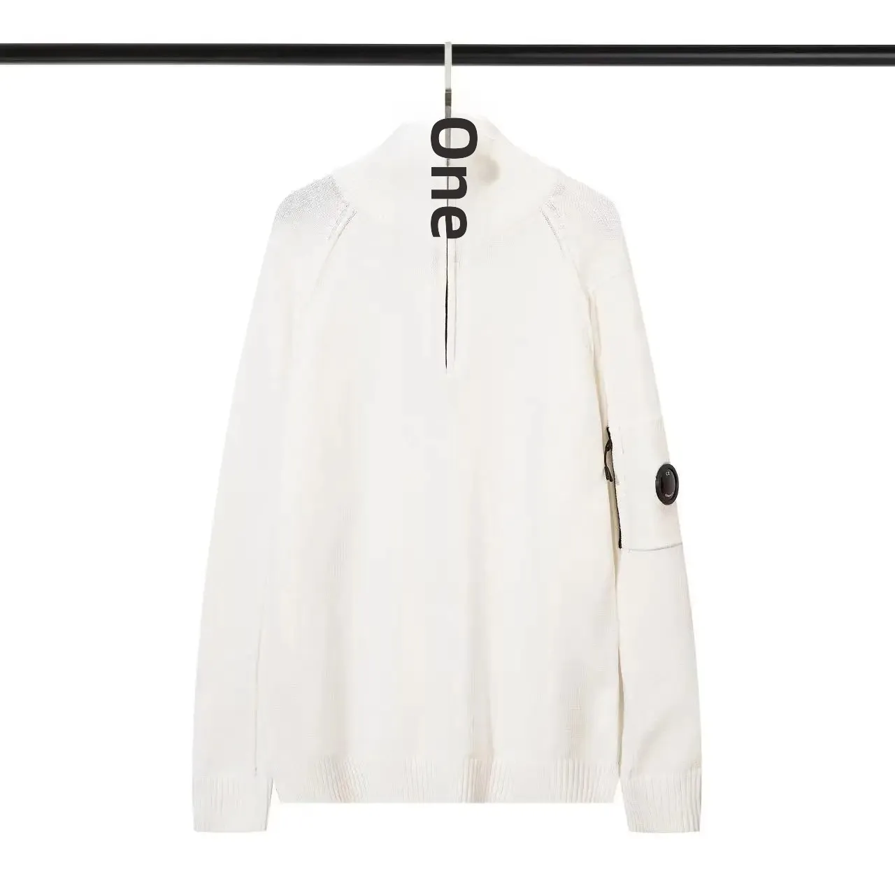 CP вязаный топ осенне-зимняя коллекция пуловер с воротником-стойкой и полумолнией