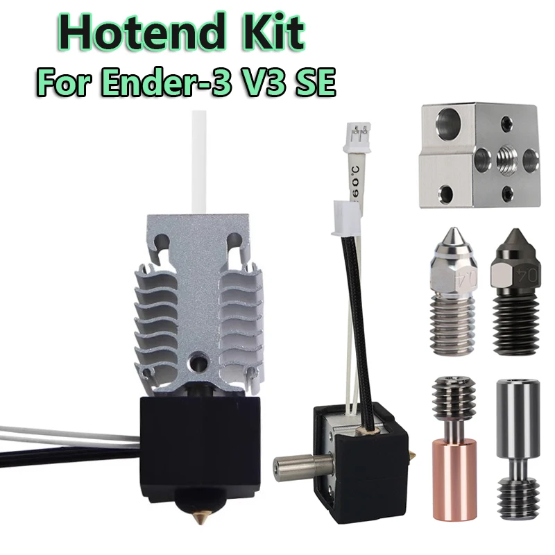 Фото Комплект Hotend 24 в 40 Вт для 3D принтера Ender 3 V3 SE, биметаллический тепловой разрыв горловины, J-head, Печатная головка для Ender-3 V3 SE, детали для 3D-принтера №1