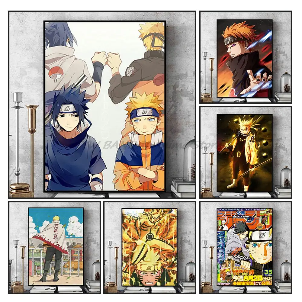 

naruto Sasuke akatsuki anime figure poster Pictures Prints bandai Manga Cool Canvas paintings room decor Cuadros Decorativos