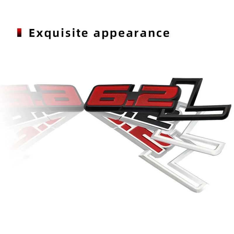 3d-значок с логотипом для Ford F150 6.2L Hummer H2 Chevrolet C7 Camaro 6 2 L Mercedes Dodge Challenger