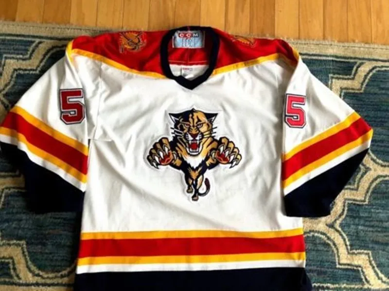 

Vintage Florida 1995-1996 #55 Ed Jovanovski Panthers Hockey Jerseys Retro Embroidery Stitched any name and number
