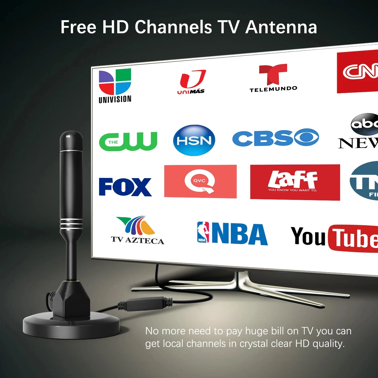 

4K HD 36DBI TV Antenna Digital HDTV Amplified 3600 Mile Range Indoor Outdoor w/Magnetic Base