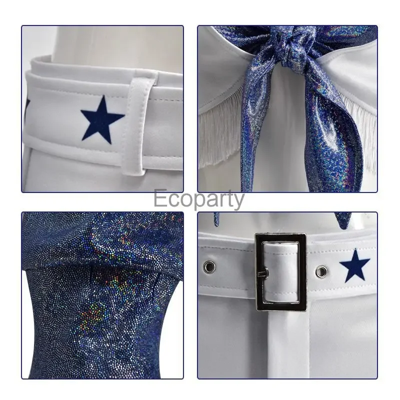 Женский костюм чирлидерши Dallas Cowboys, блестящий костюм для косплея, униформа для чирлидинга, наряд для вечеринки на Хэллоуин (art.: 3920d88812484) - 3920d88812484