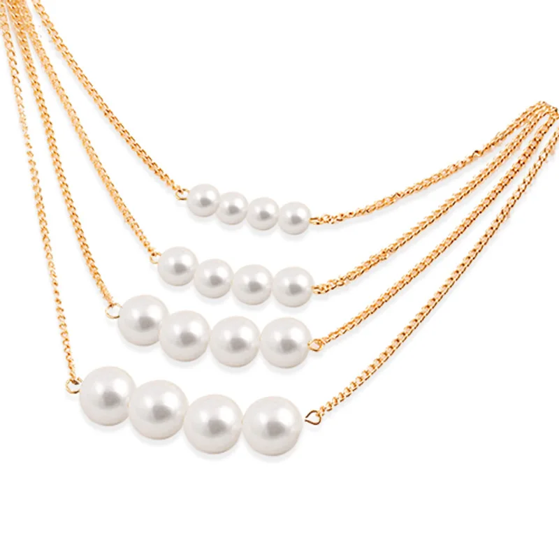 

KYTRD Multilayer artificial pearl necklace clavicle chain sweater chain
