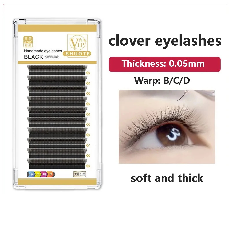 

W Shape Lashes 0.05 Slim and Soft W Style Lashes Faux Mink Lashes 3D/4D Clover Lash Tray Premade Volume Fans Eyelashes Extension