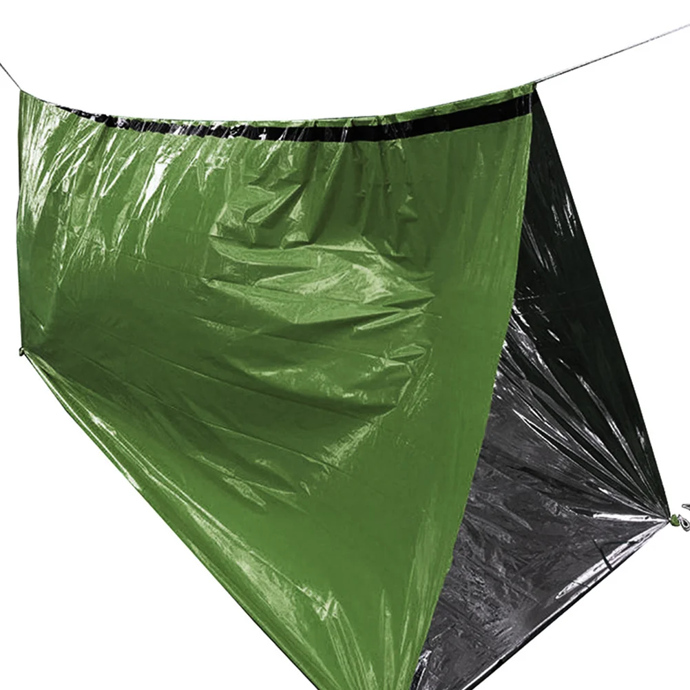 

Outdoor Emergency Sleeping Bag PE Thermal Survival Camping Travel Bags Winter Autumn Picnic Pad Warm-keeping Blanket(Green)