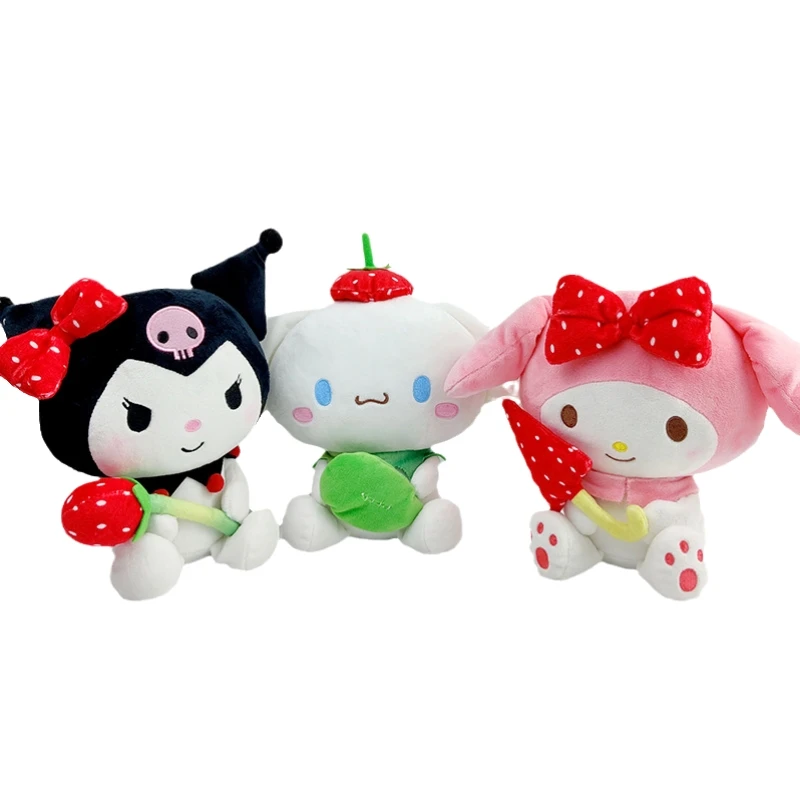 

Sanrios Kuromi Cinnamoroll Милая мультяшная плюшевая кукла из аниме Моя Мелодия Японская девушка сердце кавайная клубника Плюшевая Кукла Размер 20 см