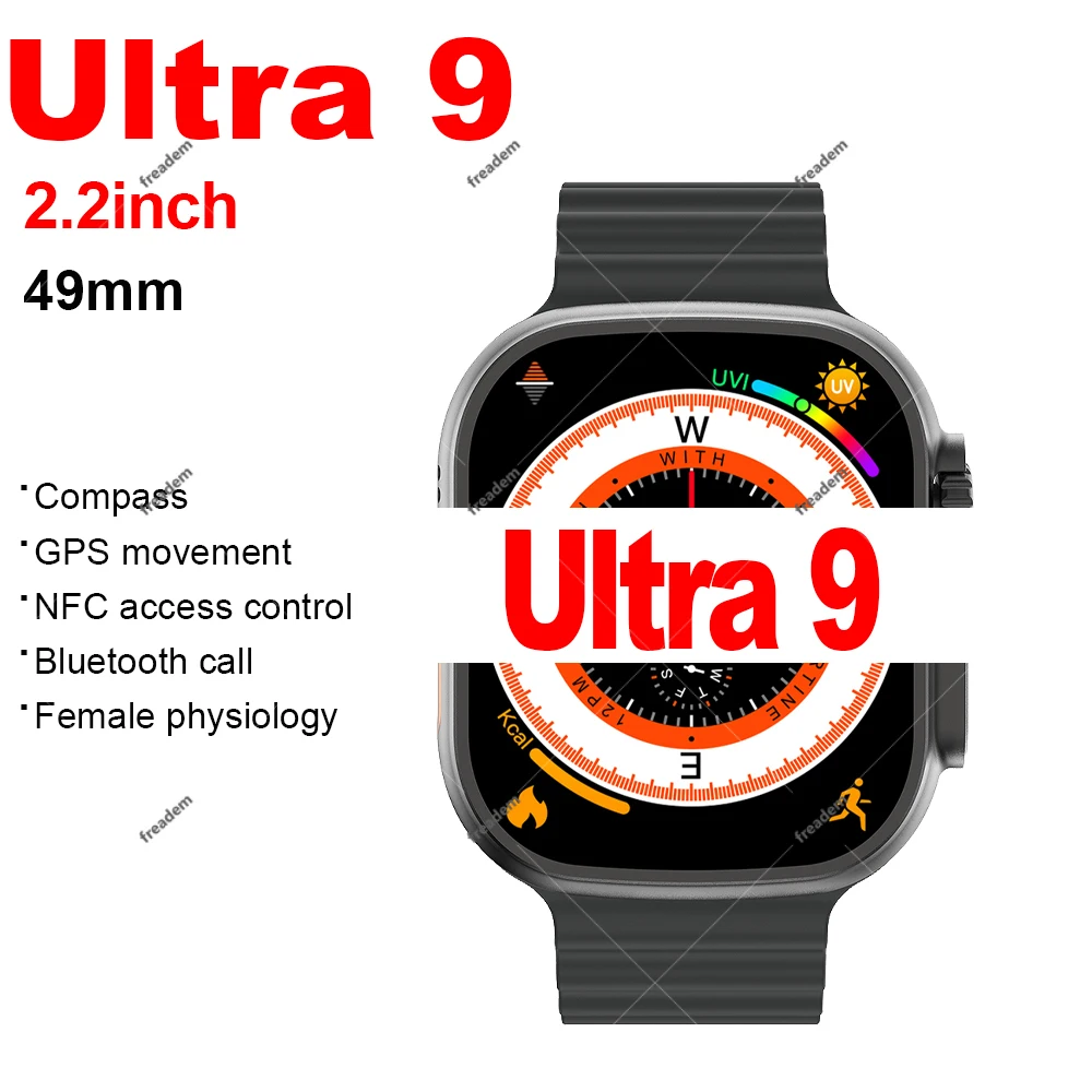 

Original Ultra 9 Smart Watch 2.1inch 49mm Bluetooth Call Nfc Compass GPS Route Track Men Sport Smartwatch U9 Ultra Smart Watch