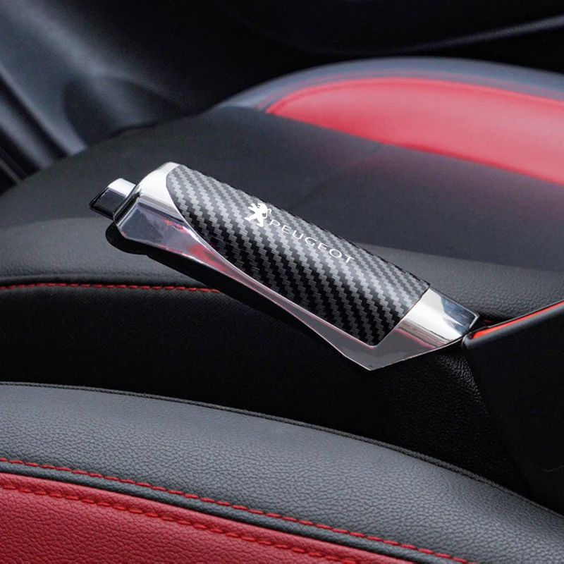 Фото Для Peugeot 308, 307, 208, 508, 3008, 2008, 408, 5008: Защитный чехол на ручку стояночного тормоза из карбонового волокна №2