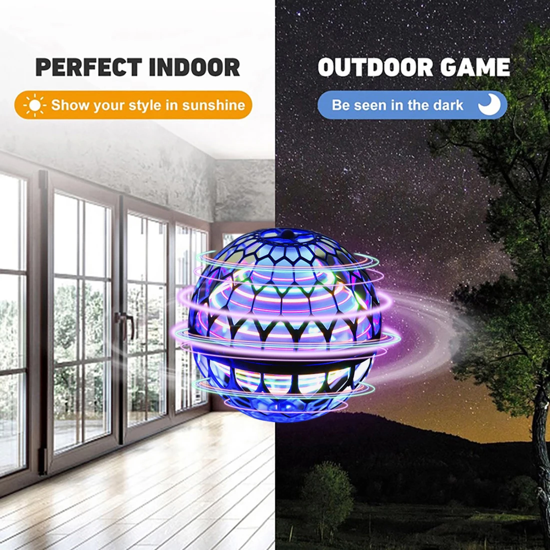 

Flying Ball Boomerang Flyorb Magic With LED Lights Drone Hover Ball Fly Nova Orb Flying Spinner Fidget Toys Children Family Gift