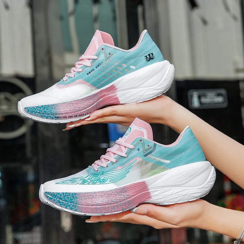 Ultralight No Carbon Plate Men Running Shoes Women Mesh Breathalbe Cushioning Athletic Sports Jogging Shoes Training Sneakers