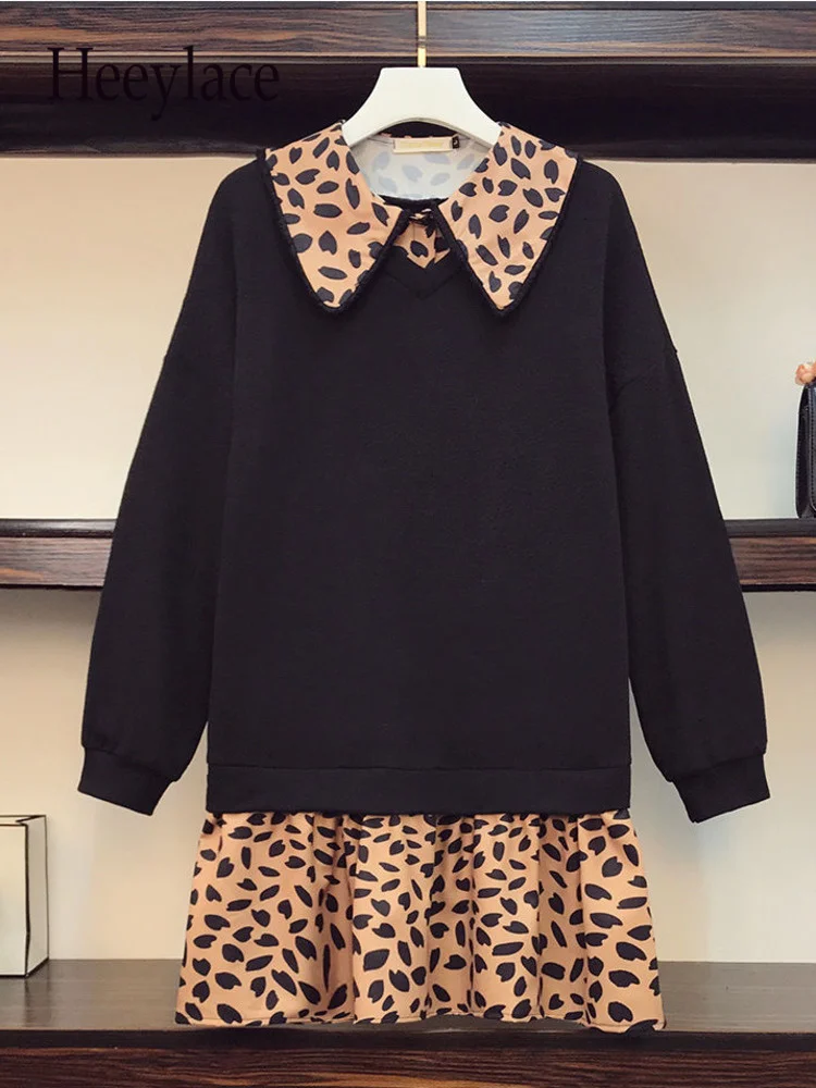 

Женское платье с длинным рукавом и воротником «Питер Пэн», размеры до 4XL