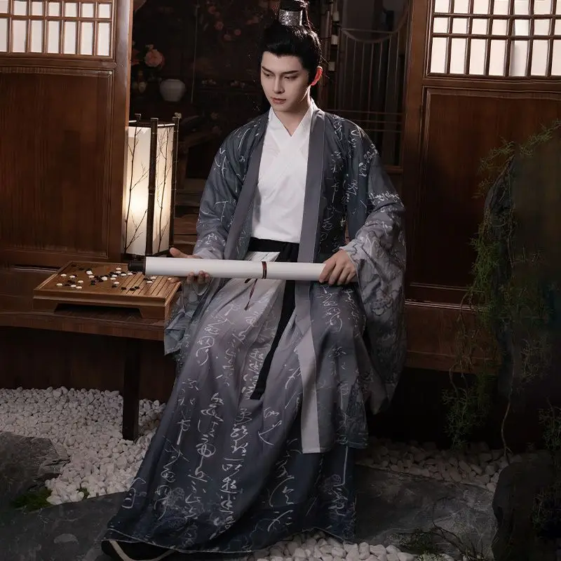 Hanfu Yasheng Wei Jin в китайском стиле черный серый супер бессмертный и элегантный