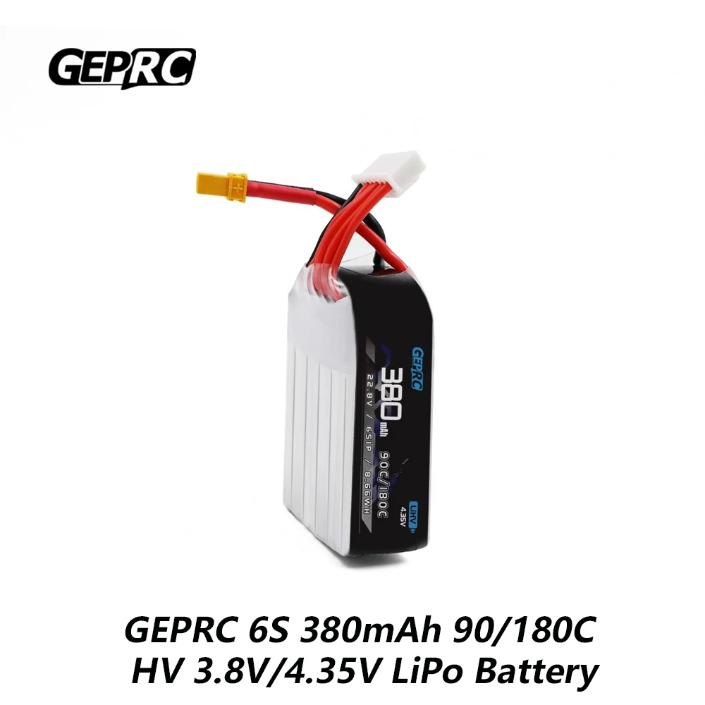 

GEPRC 6S 380mAh 90/180C HV 3.8V/4.35V LiPo Battery For 2-3Inch Series Drone For RC FPV Quadcopter Drone Accessories Parts Rc Dro