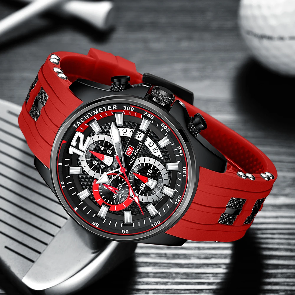 

New Top Brand 2022 Men Waterproof Watches Fashion Sport Silicone Watch Male Chronograph Wristwatch Relogio Masculino