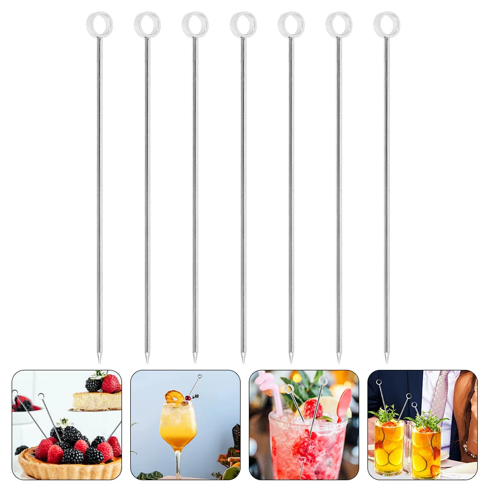 

7Pcs Reusable Toothpicks For Appetizers Cocktail Toothpicks Cocktail Picks Stainless Steel Cocktail Picks for Decorate Bar Use