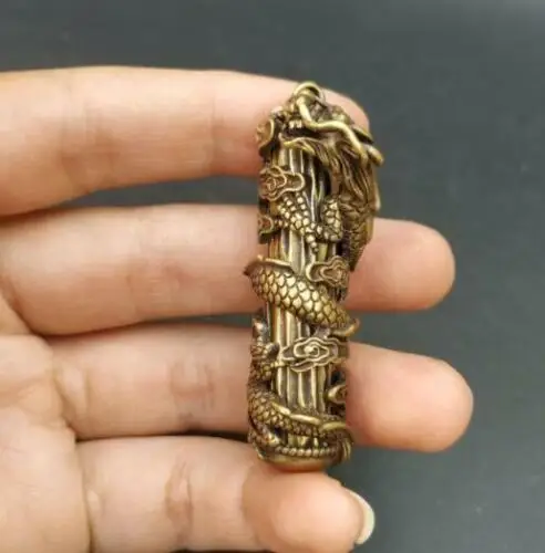 Античная бронзовая коллекция деловая подвеска-колонна с процветающим драконом