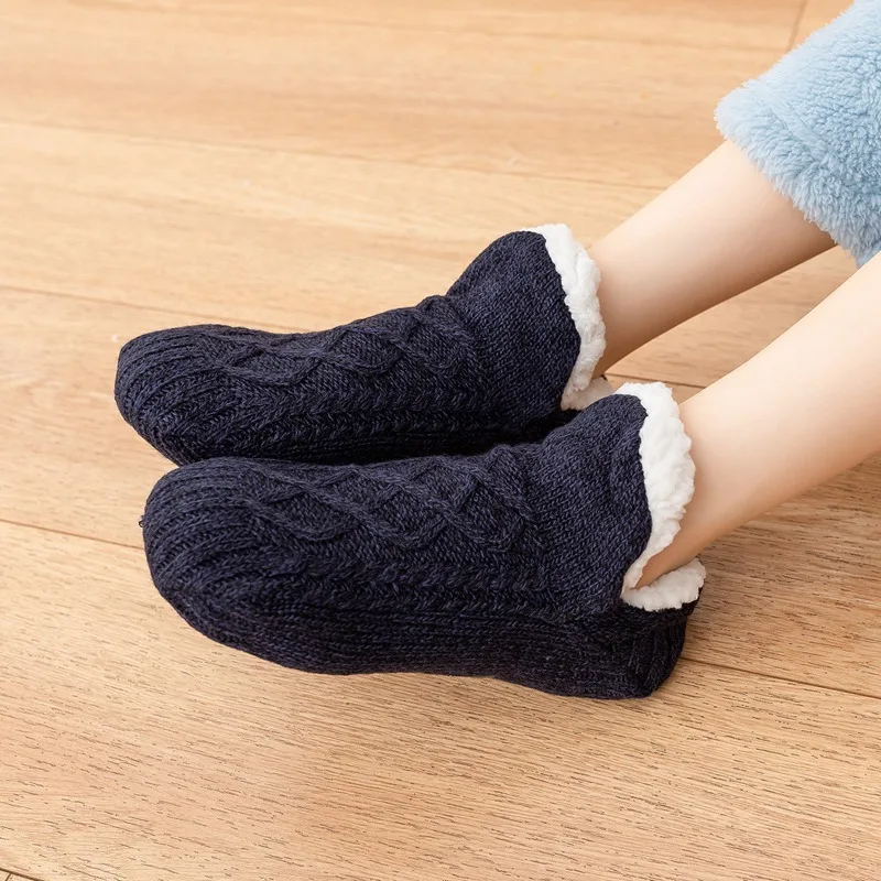 Glue Dot Socks Thickening Keep Warm Plush Floor Socks Anti-Skid Breathable Winter Socks Women Women'S Hot Socks In Winter