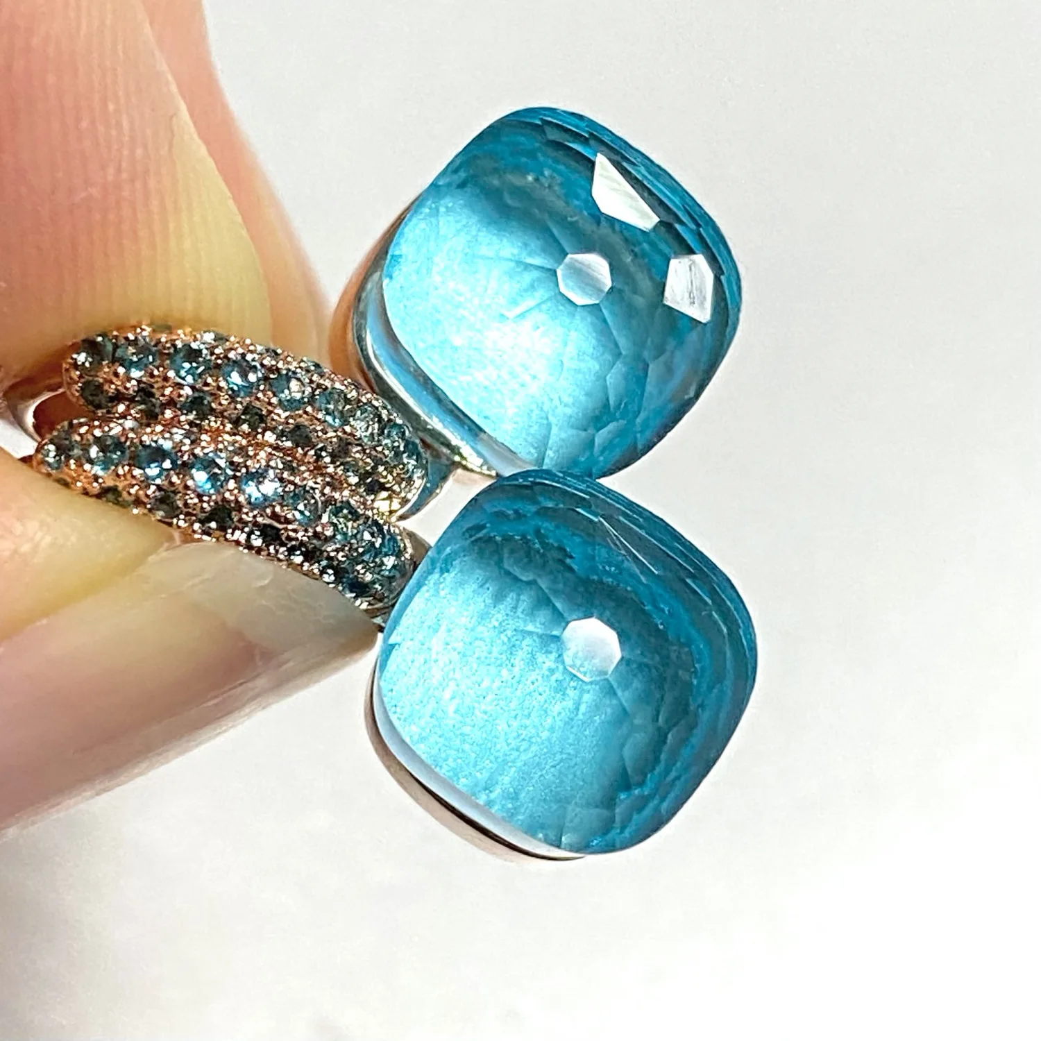 Pomellato Earrings Inlay Blue Topaz Zircon 30Colors Crystal Earrings Rose Gold Plated Amethyst Fashion Jewelry For Women