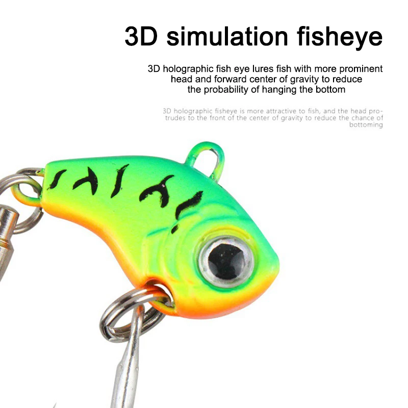 

Fishing Lures Rotating Sequin 3D Simulation Fisheye With Three Hooks With Barbed Blood Trough Mini Long Shot Submerged Fake Bait