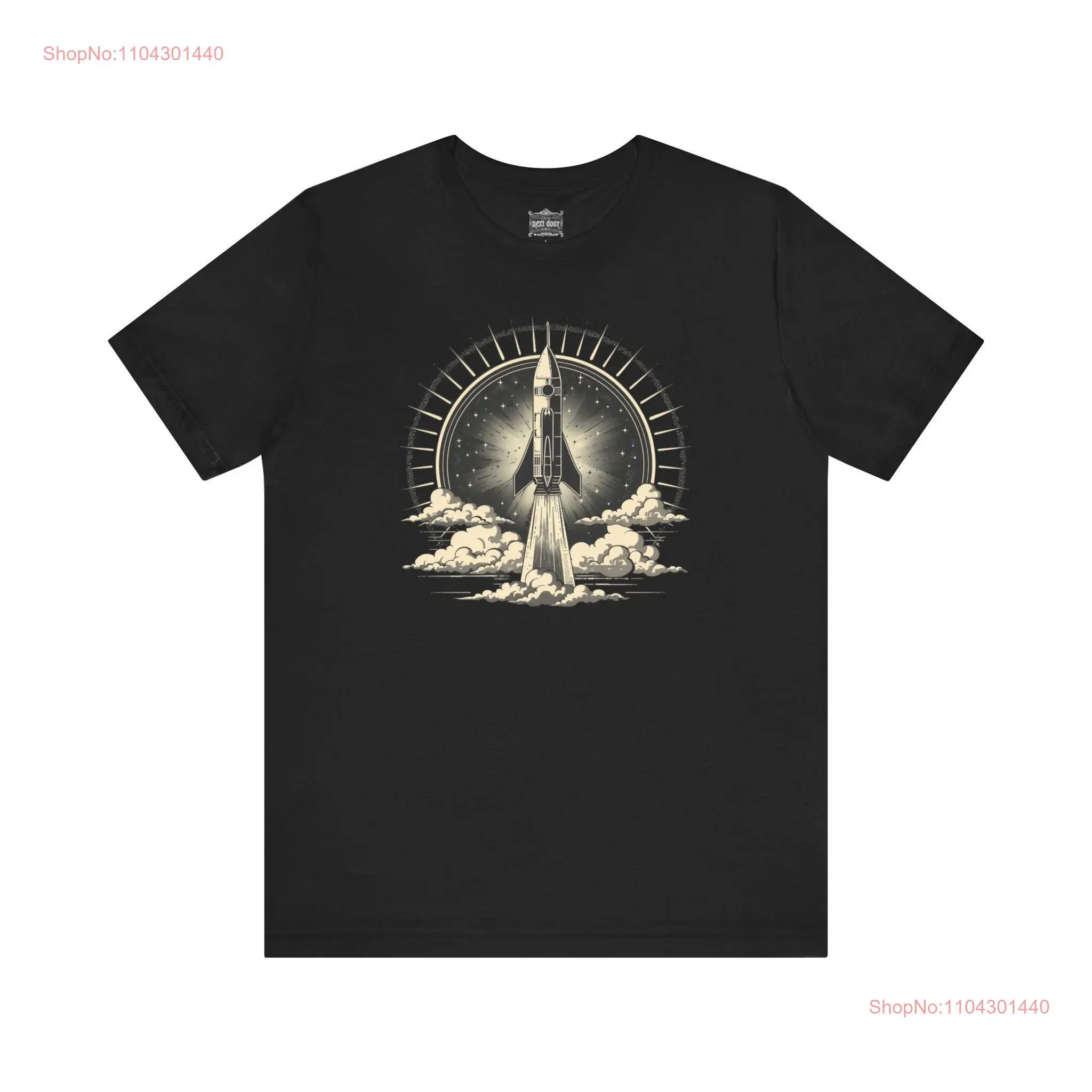 Футболка из джерси черно-белая ракета корабль космический астронавт одежда