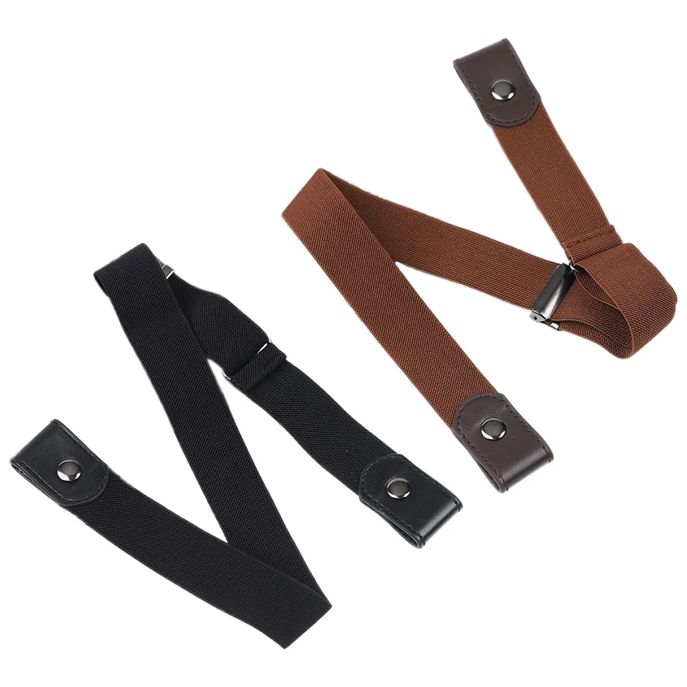 

2pcs Buckle Stretch Belt Jeans Belt Invisible Elastic Belt for Jeans Pants