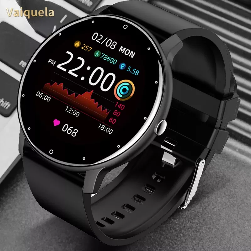 

Full Touch Smart Watch for Man Women Waterproof Heart Rate Fitness Weather Temperature Men's Sports Smartwatch Pedometer