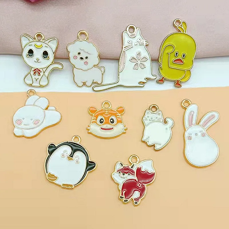 

10pcs Alloy Enamel Charm Japanese Cartoon Anime Earring Bracelet DIY Designer Jewelry Earring Charms In Jewelry Making