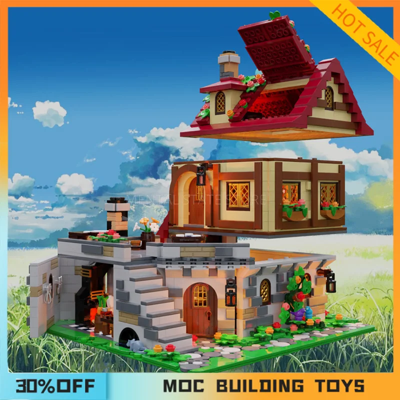 2454 шт. Детский конструктор MOC Таверна под цветами