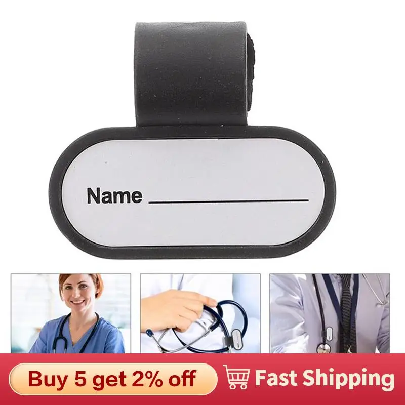 

5PCS Name Tag Stethoscope Identification Tags Id Custom Magnets Holder Clip Badgelabel Tube Nametags Magnetic Plate For Badges