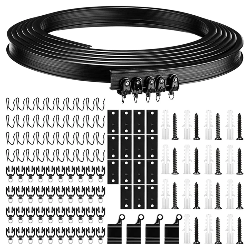 

Flexible Ceiling Curtain Track Kit 5m Bendable Window Room Divider Supplies