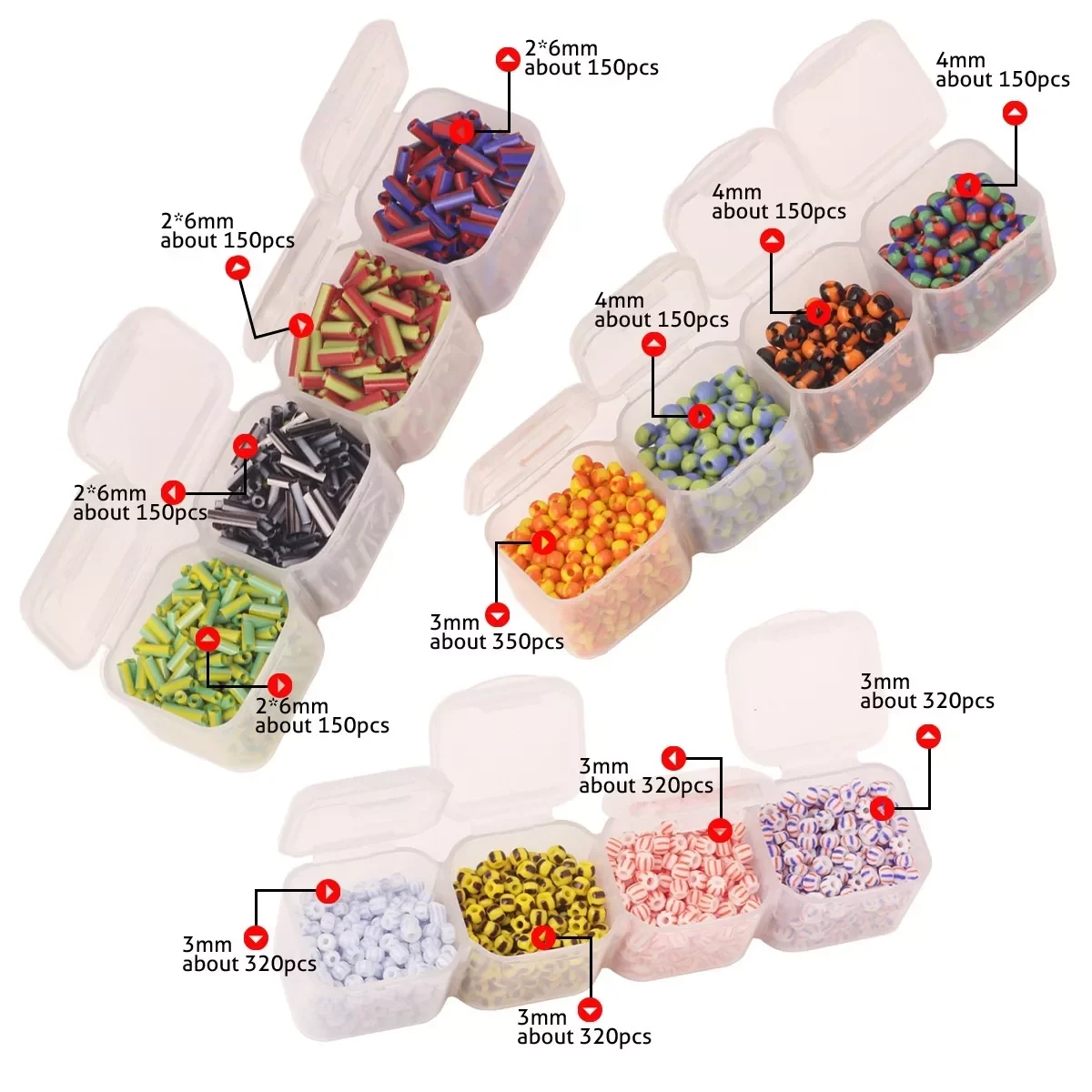 

Полосатые бусины «арбуз», аксессуары для рукоделия, 2022 28 ячеек