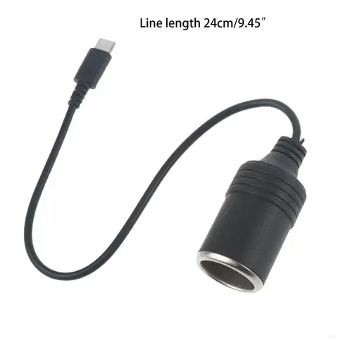 USB C PD до 12 В 60 Вт автомобильный прикуриватель гнездовой преобразователь шнур-переходник для автомобиля пылесос