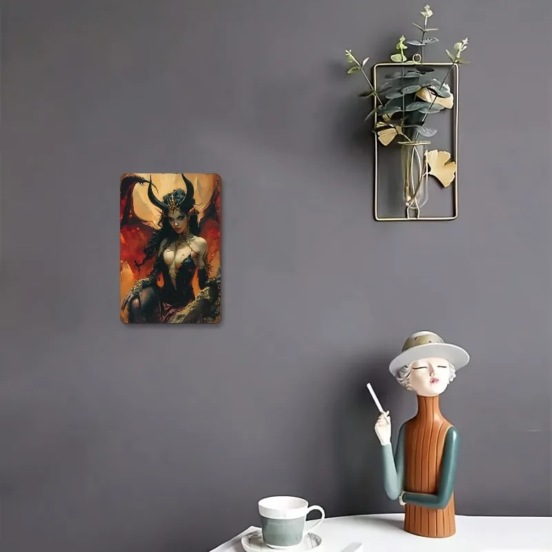 Металлическая настенная табличка Dragoness черно-красная