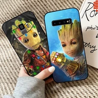 marvel groot phone case for samsung galaxy s10 s9 s8 plus lite s10e for samsung s10 5g carcasa soft funda silicone cover black