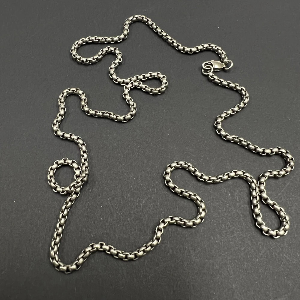 Ожерелье-цепочка из чистого титана с квадратными звеньями 3 мм