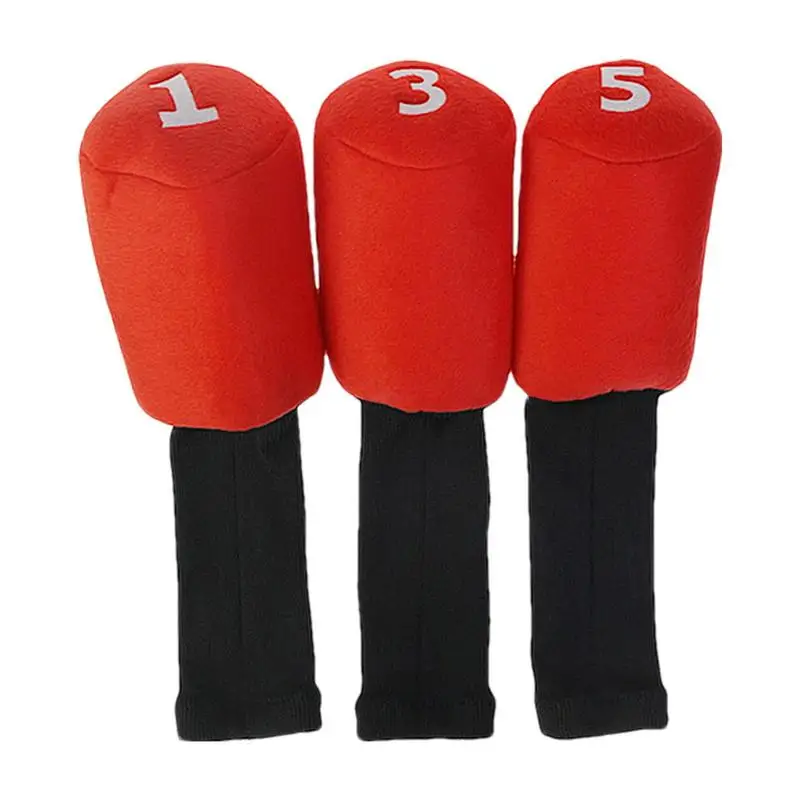 

Golf Club Cover 3pcs Golf Head Covers For Woods And Driver Elastic Knit Number Print Golf Club Irons Covers Set1/3/5 Driver Head