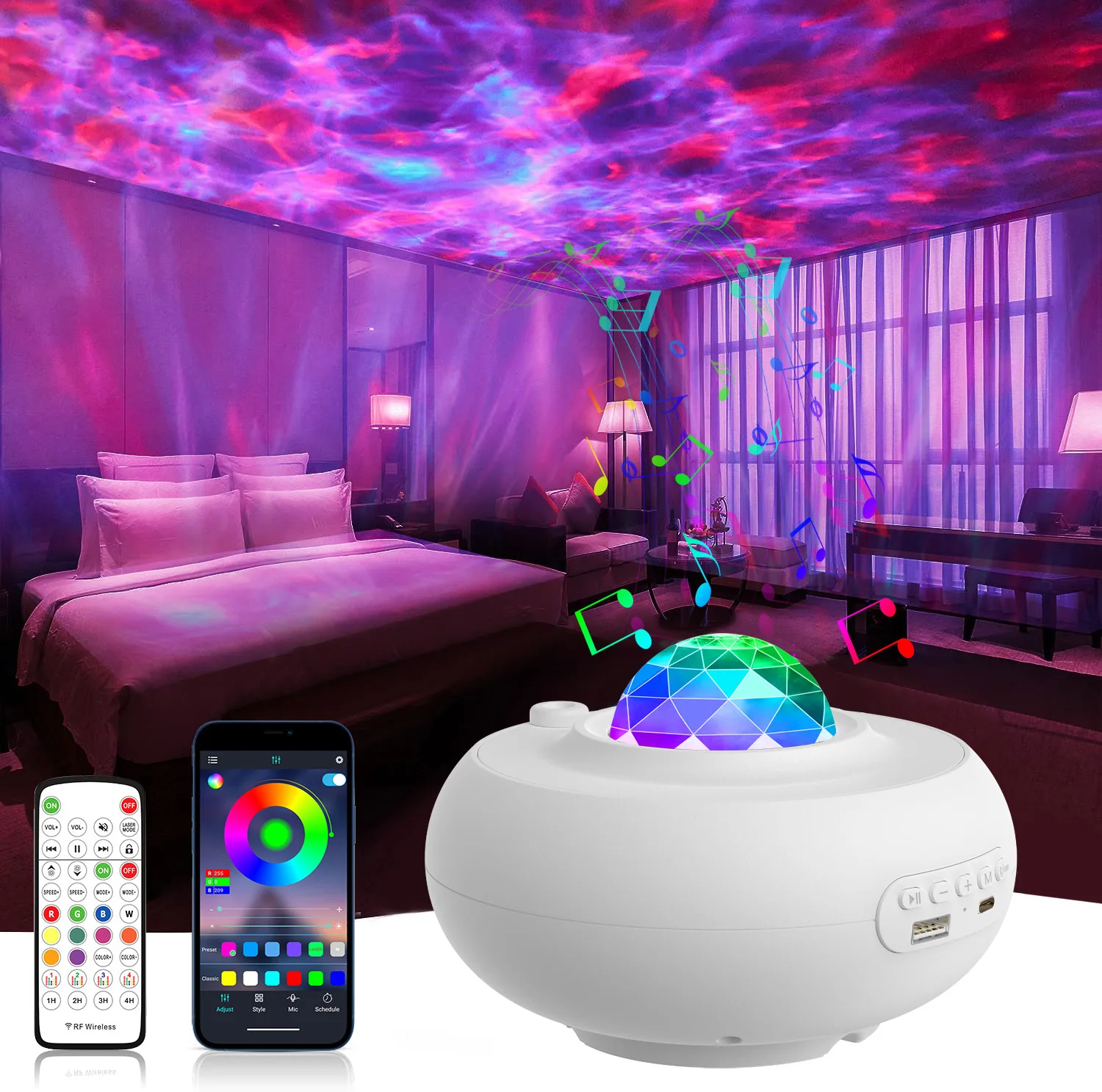 

LED Star Projector Night Light App Smart Bluetooth Music Laser Atmosphere Star Projection Table Lamp Moon Lamp Night Light 2022