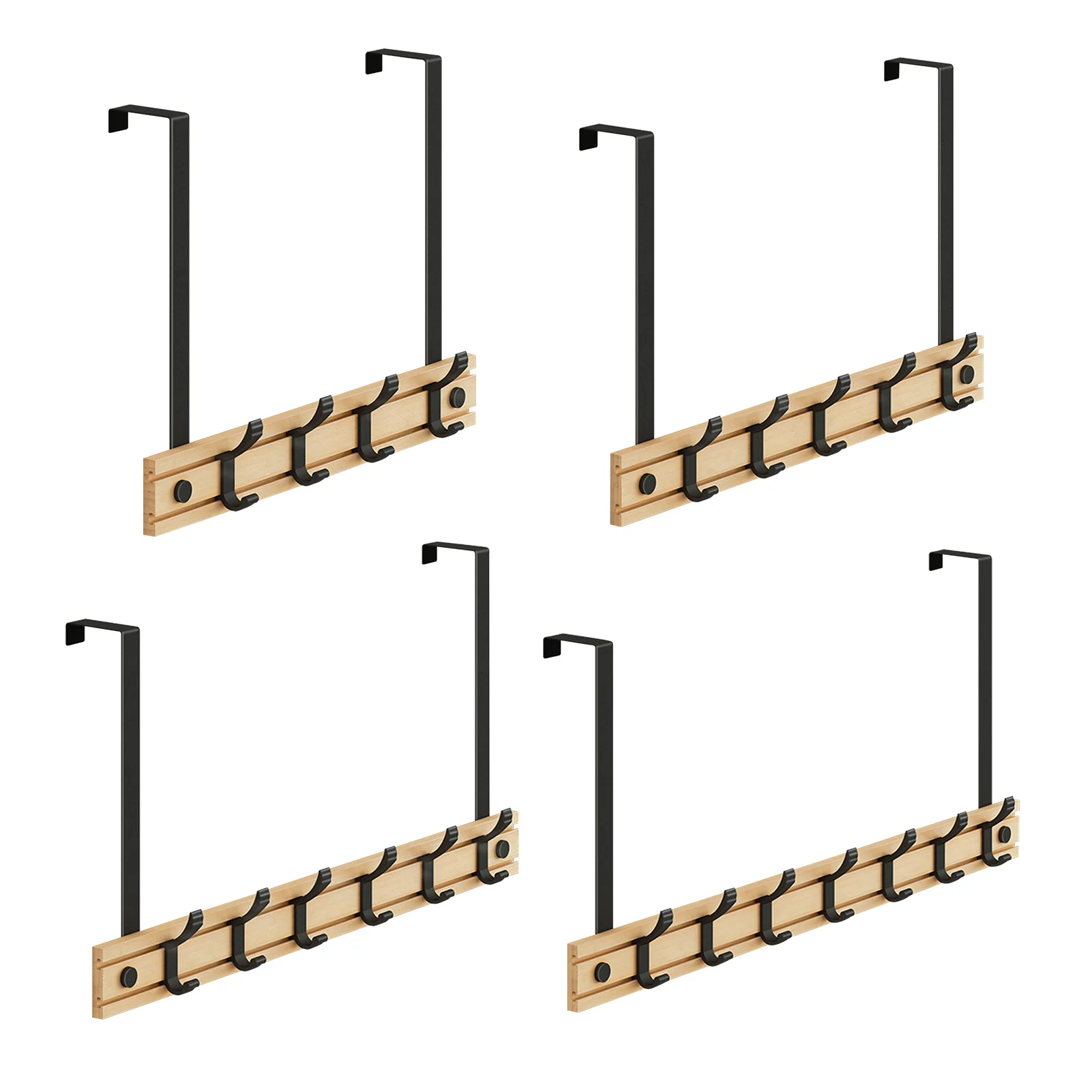 

Door Rack With Movable Hooks Coat Storage Hook For Bathroom Entryway Load-Bearing Hooks Behind The Bedroom Bathroom Doors